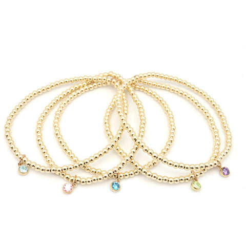 Birthstone Crystal Bracelets - Gold & Silver