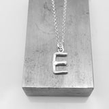 Bold Fine Silver Letter Pendant Necklaces