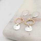 Halo Collection:  Gold Halo & Silver Medallion Earrings