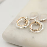 Halo Collection:  Double Halo Silver & Gold Earrings