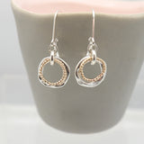 Halo Collection:  Double Halo Silver & Gold Earrings