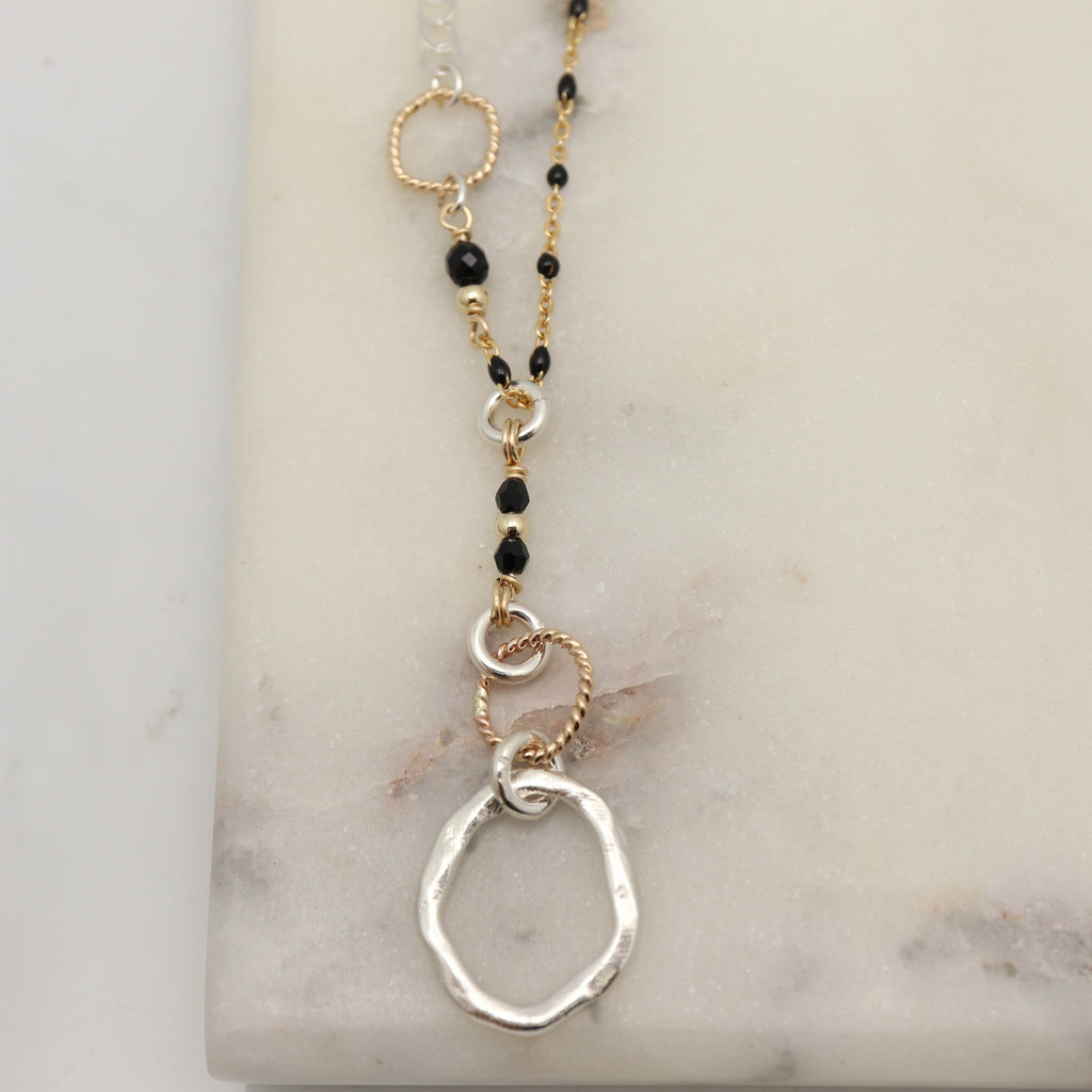 Halo Collection: Mixed Metal Halo Long Necklace