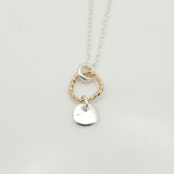 Halo Collection:  Gold Halo & Silver Medallion Necklace