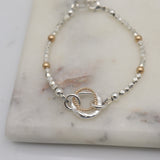 Halo Collection: Double Halo Silver & Gold Bracelet