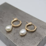 Baroque Pearl & Petite Mod Gold Hoops