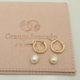 Baroque Pearl & Petite Mod Gold Hoops