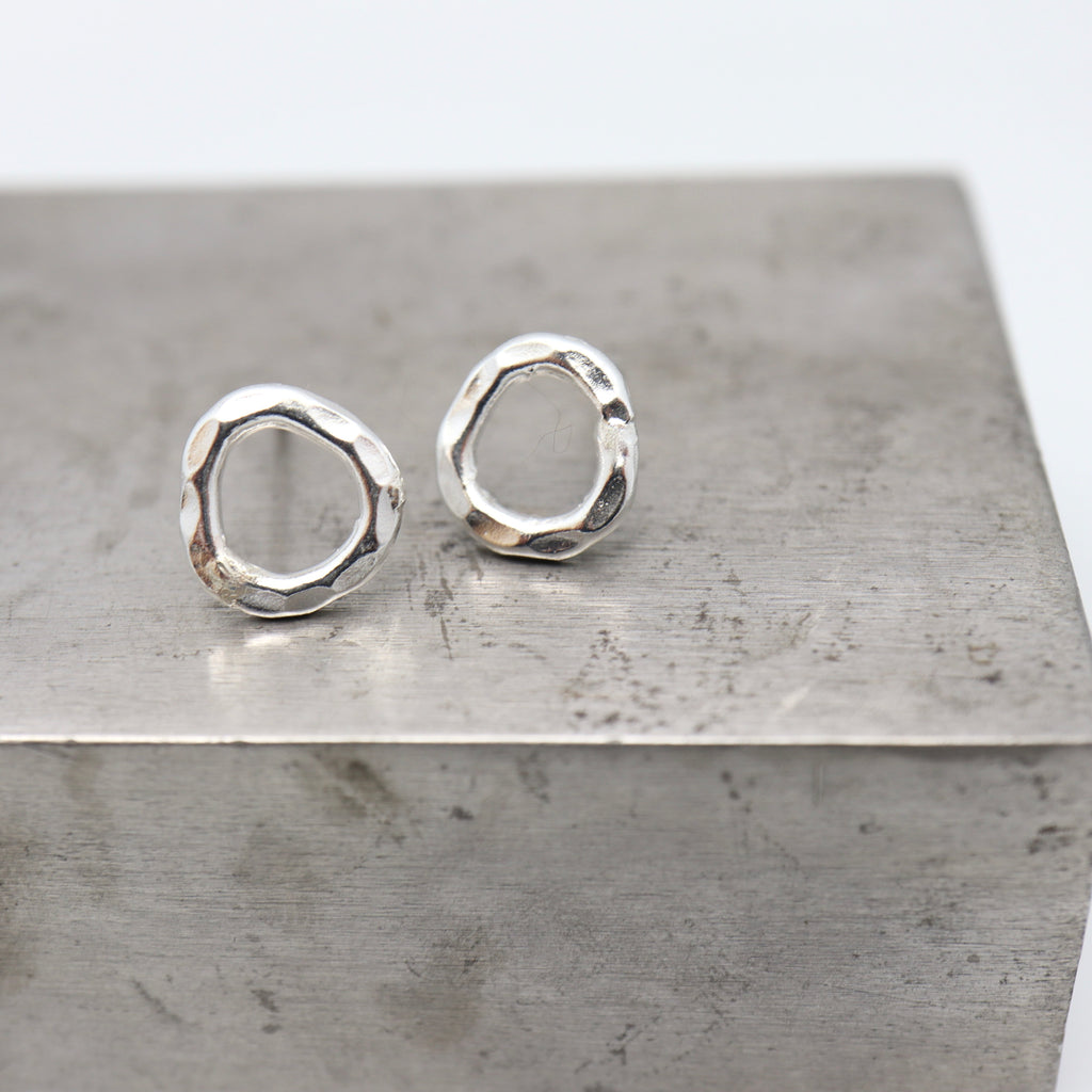 Silver Freeform Link Studs