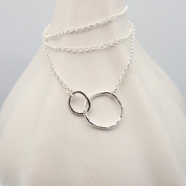 Family 2 Linked Necklace - Silver Links