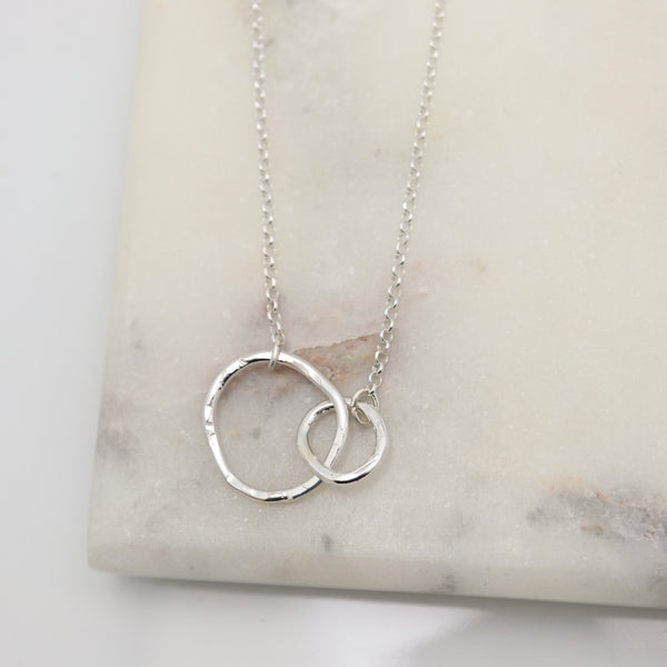 Family 2 Linked Necklace - Silver Links