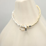 Personalized Petite Silver Ring & Gold Heart Mixed Metal Stretch Bracelet