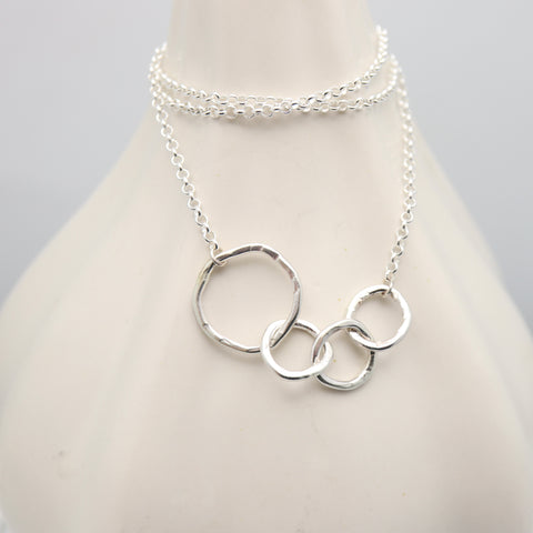 Family 4 Links Necklace - Silver Links