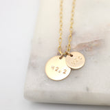 Personalized One Large & One Petite Gold Disc Pendant Necklace