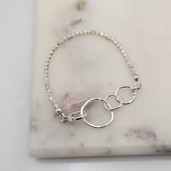 Family 3 Linked Bracelet - Silver Links