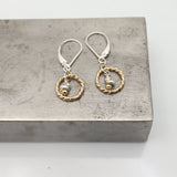 Halo Collection:  Gold Halo & Silver Stack Earrings